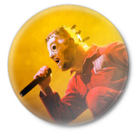 Значок с принтом Sing в Новосибирске,  металл | круглая форма, металлическая застежка в виде булавки | Тематика изображения на принте: slipknot | слипкнот
