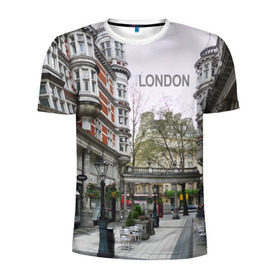 Мужская футболка 3D спортивная с принтом Улицы Лондона в Новосибирске, 100% полиэстер с улучшенными характеристиками | приталенный силуэт, круглая горловина, широкие плечи, сужается к линии бедра | boulevard | city | england | london | street | united kingdom | англия | бульвар | великобритания | город | лондон | улица