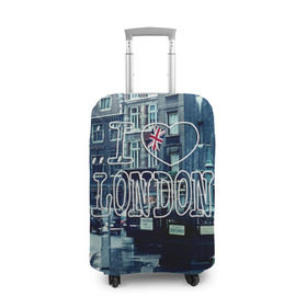 Чехол для чемодана 3D с принтом Улицы Лондона в Новосибирске, 86% полиэфир, 14% спандекс | двустороннее нанесение принта, прорези для ручек и колес | city | england | flag | heart | i | london | love | street | united kingdom | англия | великобритания | город | лондон | люблю | сердце | улица | флаг | я