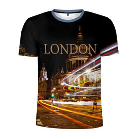 Мужская футболка 3D спортивная с принтом Улицы Лондона в Новосибирске, 100% полиэстер с улучшенными характеристиками | приталенный силуэт, круглая горловина, широкие плечи, сужается к линии бедра | city | england | lights | london | night | street | united kingdom | англия | великобритания | город | лондон | ночь | огни | улица