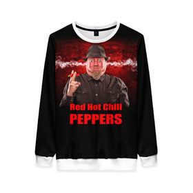 Женский свитшот 3D с принтом Red Hot Chili Peppers в Новосибирске, 100% полиэстер с мягким внутренним слоем | круглый вырез горловины, мягкая резинка на манжетах и поясе, свободная посадка по фигуре | звезда | красный | кумир | музыка | перец | рок | рок группа | хит