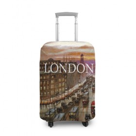 Чехол для чемодана 3D с принтом Улицы Лондона в Новосибирске, 86% полиэфир, 14% спандекс | двустороннее нанесение принта, прорези для ручек и колес | city | england | london | united kingdom | англия | великобритания | город | лондон | ночь | огни | улица