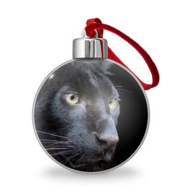 Ёлочный шар с принтом Черная пантера в Новосибирске, Пластик | Диаметр: 77 мм | животные | кис | киска | кот | котенок | котик | кошечка | кошка | пантера | рысь | тигр | хищник