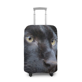 Чехол для чемодана 3D с принтом Черная пантера в Новосибирске, 86% полиэфир, 14% спандекс | двустороннее нанесение принта, прорези для ручек и колес | животные | кис | киска | кот | котенок | котик | кошечка | кошка | пантера | рысь | тигр | хищник