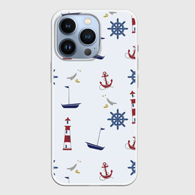 Чехол для iPhone 13 Pro с принтом Речник в Новосибирске,  |  | вода | маяк | море | флот | якорь
