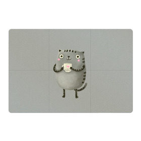 Магнитный плакат 3Х2 с принтом Cat Love Kill в Новосибирске, Полимерный материал с магнитным слоем | 6 деталей размером 9*9 см | animal | beast | cat | feline | kill | kitty | love | meow | взгляд | животное | зверь | кот | котенок | котик | кофе | кошка | любовь | мяу | чай