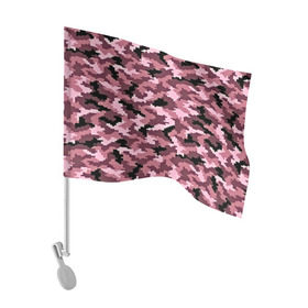 Флаг для автомобиля с принтом Розовый камуфляж в Новосибирске, 100% полиэстер | Размер: 30*21 см | пиксельный