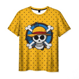 Мужская футболка 3D с принтом One Pirate в Новосибирске, 100% полиэфир | прямой крой, круглый вырез горловины, длина до линии бедер | bone | jack | luffy | ocean | one piece | pirate | sea | skull | treasure | большой куш | брук | джек | клад | луффи | море | нами | океан | пират | робин | санджи | сокровище | флаг | франки | череп