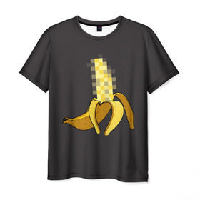 Мужская футболка 3D с принтом XXX Banana в Новосибирске, 100% полиэфир | прямой крой, круглый вырез горловины, длина до линии бедер | banana | erotic | food | fruit | funny | hipster | xxx | банан | еда | прикол | фрукт | хипстер