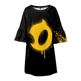 Детское платье 3D с принтом cs:go - Dignitas (Black collection) в Новосибирске, 100% полиэстер | прямой силуэт, чуть расширенный к низу. Круглая горловина, на рукавах — воланы | cs | csgo | dignitas | го | дигнитас | кс