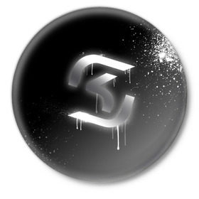 Значок с принтом cs:go - SK Gaming (Black collection) в Новосибирске,  металл | круглая форма, металлическая застежка в виде булавки | Тематика изображения на принте: cs | csgo | sk | го | кс | ск
