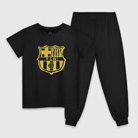 Детская пижама хлопок с принтом FC Barcelona - Yellow Paint (Оригинальный стиль,рисунок краской) в Новосибирске, 100% хлопок |  брюки и футболка прямого кроя, без карманов, на брюках мягкая резинка на поясе и по низу штанин
 | barca | barcelona | fcb | барселона | футбол