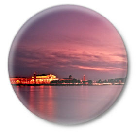 Значок с принтом Санкт-Петербург в Новосибирске,  металл | круглая форма, металлическая застежка в виде булавки | Тематика изображения на принте: город | пейзаж