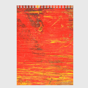 Скетчбук с принтом Потертости в Новосибирске, 100% бумага
 | 48 листов, плотность листов — 100 г/м2, плотность картонной обложки — 250 г/м2. Листы скреплены сверху удобной пружинной спиралью | абстракция | красная | оранжевая | потертая | старая | текстура | цвет | яркая
