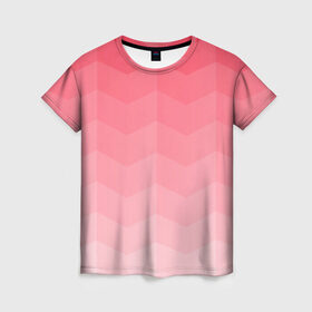 Женская футболка 3D с принтом Игра цветов в Новосибирске, 100% полиэфир ( синтетическое хлопкоподобное полотно) | прямой крой, круглый вырез горловины, длина до линии бедер | абстракция | винтаж | игра теней | переливание | переливания цветов | плавный переход | розовый | ромб | треугольник | узор