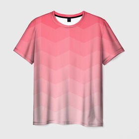 Мужская футболка 3D с принтом Игра цветов в Новосибирске, 100% полиэфир | прямой крой, круглый вырез горловины, длина до линии бедер | абстракция | винтаж | игра теней | переливание | переливания цветов | плавный переход | розовый | ромб | треугольник | узор