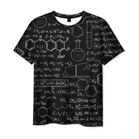 Мужская футболка 3D с принтом Химия в Новосибирске, 100% полиэфир | прямой крой, круглый вырез горловины, длина до линии бедер | формула | шпаргалка