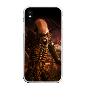 Чехол для iPhone XS Max матовый с принтом Alien в Новосибирске, Силикон | Область печати: задняя сторона чехла, без боковых панелей | alien | блокбастер. монстр | боевик | кино | кинофильм | скелет | чужой