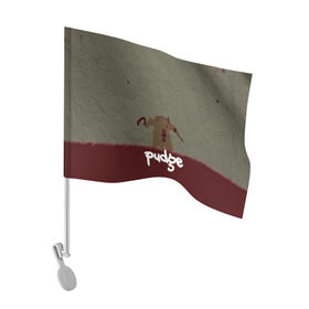 Флаг для автомобиля с принтом Pudge в Новосибирске, 100% полиэстер | Размер: 30*21 см | butcher | defense of the ancients | dota 2 | pudge | герой | красный | кровь | минимализм | мясник | пудж