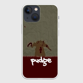 Чехол для iPhone 13 mini с принтом Pudge в Новосибирске,  |  | butcher | defense of the ancients | dota 2 | pudge | герой | красный | кровь | минимализм | мясник | пудж