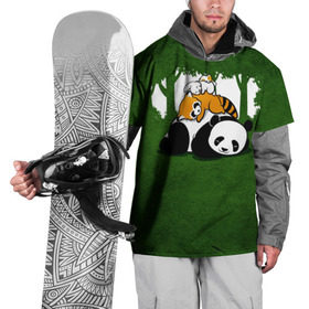 Накидка на куртку 3D с принтом Милая панда в Новосибирске, 100% полиэстер |  | Тематика изображения на принте: большая | джунгли | енот | зайка | милая | панда | пушистая
