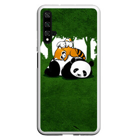 Чехол для Honor 20 с принтом Милая панда в Новосибирске, Силикон | Область печати: задняя сторона чехла, без боковых панелей | большая | джунгли | енот | зайка | милая | панда | пушистая
