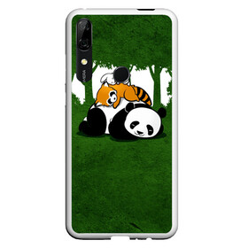 Чехол для Honor P Smart Z с принтом Милая панда в Новосибирске, Силикон | Область печати: задняя сторона чехла, без боковых панелей | большая | джунгли | енот | зайка | милая | панда | пушистая