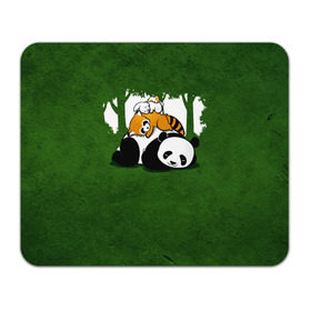 Коврик прямоугольный с принтом Милая панда в Новосибирске, натуральный каучук | размер 230 х 185 мм; запечатка лицевой стороны | Тематика изображения на принте: большая | джунгли | енот | зайка | милая | панда | пушистая