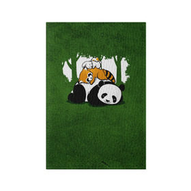 Обложка для паспорта матовая кожа с принтом Милая панда в Новосибирске, натуральная матовая кожа | размер 19,3 х 13,7 см; прозрачные пластиковые крепления | большая | джунгли | енот | зайка | милая | панда | пушистая