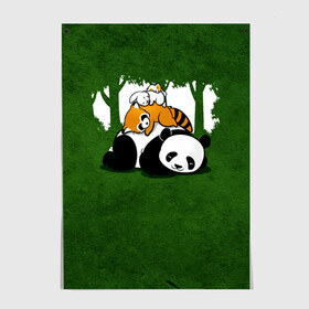 Постер с принтом Милая панда в Новосибирске, 100% бумага
 | бумага, плотность 150 мг. Матовая, но за счет высокого коэффициента гладкости имеет небольшой блеск и дает на свету блики, но в отличии от глянцевой бумаги не покрыта лаком | большая | джунгли | енот | зайка | милая | панда | пушистая