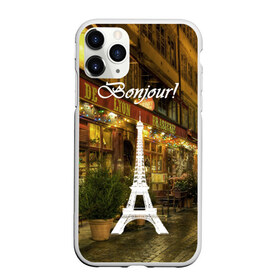 Чехол для iPhone 11 Pro матовый с принтом Bonjour в Новосибирске, Силикон |  | bonjour | cafes | eiffel tower | lights | night | paris street | shop windows | shops | the city | витрины | город | кафе | магазины | ночь | огни | париж | привет | улица | эйфелева башня