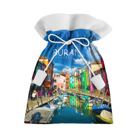 Подарочный 3D мешок с принтом Бурано в Новосибирске, 100% полиэстер | Размер: 29*39 см | Тематика изображения на принте: boat | bright | burano | city | color | italy | rainbow | sea | strait | street | venice | бурано | венеция | город | италия | лодки | море | причал | пролив | радуга | улицы | цвет | яркий