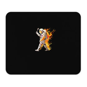 Коврик прямоугольный с принтом Горячий космонавт в Новосибирске, натуральный каучук | размер 230 х 185 мм; запечатка лицевой стороны | астронавт | вселенная | космонавт | космос | огонь | планета | тьма | человек