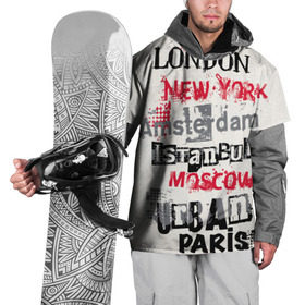 Накидка на куртку 3D с принтом Текстовой арт в Новосибирске, 100% полиэстер |  | amsterdam | istanbul | london | moscow | new york | paris | urban | амстердам | лондон | москва | нью йорк | париж | стамбул