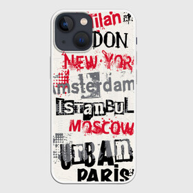 Чехол для iPhone 13 mini с принтом Города в Новосибирске,  |  | amsterdam | istanbul | london | moscow | new york | paris | urban | амстердам | лондон | москва | нью йорк | париж | стамбул