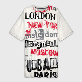 Платье-футболка 3D с принтом Города в Новосибирске,  |  | amsterdam | istanbul | london | moscow | new york | paris | urban | амстердам | лондон | москва | нью йорк | париж | стамбул