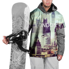 Накидка на куртку 3D с принтом Улицы Лондона в Новосибирске, 100% полиэстер |  | collage | england | london | англия | коллаж | лондон