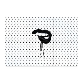 Магнитный плакат 3Х2 с принтом Black Lips в Новосибирске, Полимерный материал с магнитным слоем | 6 деталей размером 9*9 см | Тематика изображения на принте: black | girl | lips | lipstick | love | губы | девушка | женщина | любовь | помада | страсть | черный