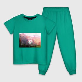 Детская пижама хлопок с принтом Ливерпуль в Новосибирске, 100% хлопок |  брюки и футболка прямого кроя, без карманов, на брюках мягкая резинка на поясе и по низу штанин
 | ливерпуль
