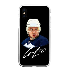 Чехол для iPhone XS Max матовый с принтом Мозякин в Новосибирске, Силикон | Область печати: задняя сторона чехла, без боковых панелей | khl | кхл | магнитка | магнитогорск | металлург | мозякин | хоккей