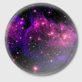 Значок с принтом Вселенная в Новосибирске,  металл | круглая форма, металлическая застежка в виде булавки | space | star | вселенная | звезды | космический | космос | планеты | пространство