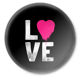 Значок с принтом Love в Новосибирске,  металл | круглая форма, металлическая застежка в виде булавки | amour | faith | happy | heart | hope | love | амур | вера | любовь | надежда | сердце | счастье