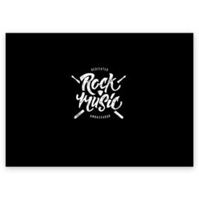 Поздравительная открытка с принтом Rock Music в Новосибирске, 100% бумага | плотность бумаги 280 г/м2, матовая, на обратной стороне линовка и место для марки
 | alternative | band | metal | music | nickelback | rock | альтернатива | барабан | гитара | инструмент | метал | музыка | найклбэк | нирвана | рок