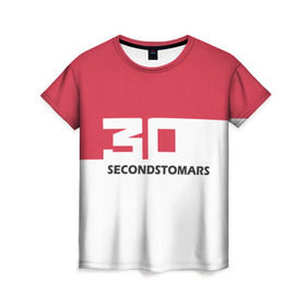 Женская футболка 3D с принтом 30 Second To Mars в Новосибирске, 100% полиэфир ( синтетическое хлопкоподобное полотно) | прямой крой, круглый вырез горловины, длина до линии бедер | 30 second to mars | 30 секунд до марса | гитара | джаред лето | жанр | музыка | нью металл | рок | современная | шенон