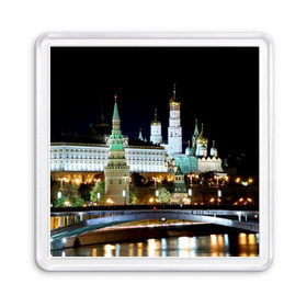 Магнит 55*55 с принтом Москва в Новосибирске, Пластик | Размер: 65*65 мм; Размер печати: 55*55 мм | город | ночь | пейзаж
