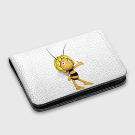 Картхолдер с принтом с принтом Пчелка Майя в Новосибирске, натуральная матовая кожа | размер 7,3 х 10 см; кардхолдер имеет 4 кармана для карт; | пчелка майя