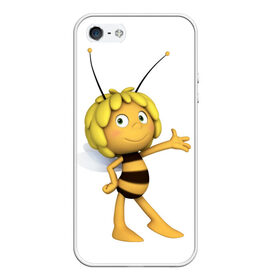 Чехол для iPhone 5/5S матовый с принтом Пчелка Майя в Новосибирске, Силикон | Область печати: задняя сторона чехла, без боковых панелей | Тематика изображения на принте: пчелка майя