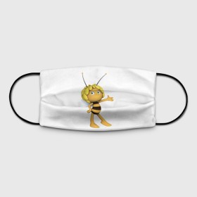 Детская маска (+5 фильтров) с принтом Пчелка Майя в Новосибирске,  внешний слой — 100% полиэфир (activcool), внутренний слой — 100% хлопок, одноразовые фильтры в комплекте (5 шт.) — мельтблаун | двухслойная маска, на внутренней стороне — карман для дополнительных фильтров для повышения защитных свойств. “Ушки” немного тянутся
 | пчелка майя