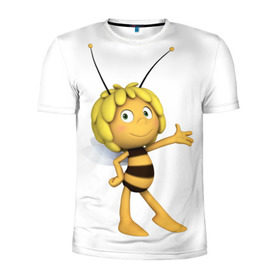 Мужская футболка 3D спортивная с принтом Пчелка Майя в Новосибирске, 100% полиэстер с улучшенными характеристиками | приталенный силуэт, круглая горловина, широкие плечи, сужается к линии бедра | пчелка майя