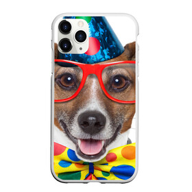 Чехол для iPhone 11 Pro матовый с принтом Джек рассел - клоун в Новосибирске, Силикон |  | волкодав | дворняжка | джек | джек рассел | домашние животные | любимец | мопс | овчарка | пес | песик | питомец | рассел | сенбернар | собака | собачка
